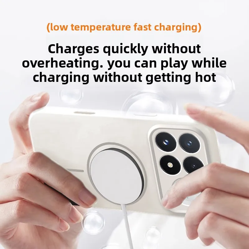 Enhanced Liquid Silicone Magnetic Anti-Drop Case with Wireless Charging Capability