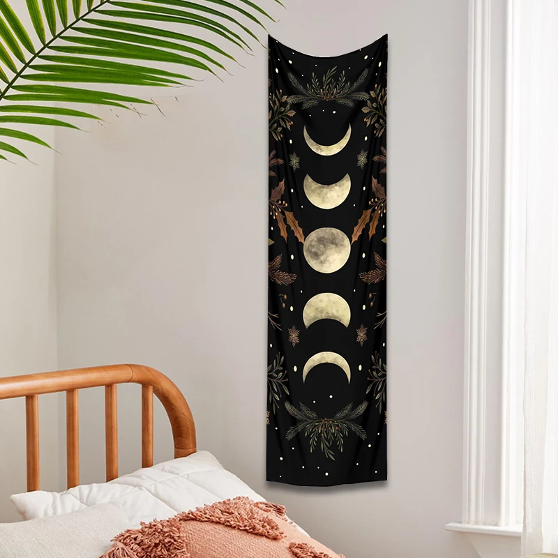 Moon Phase Tapestry Wall Hanging Moon moth Floral Vintage Psychedelic Star Snake Divination Bohemian Home Decor Art Decoration tapestry decorations
