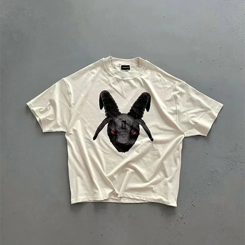 

Arnodefrance Коза Аватара печать Adf Ретро стирка 1:1 футболка с коротким рукавом