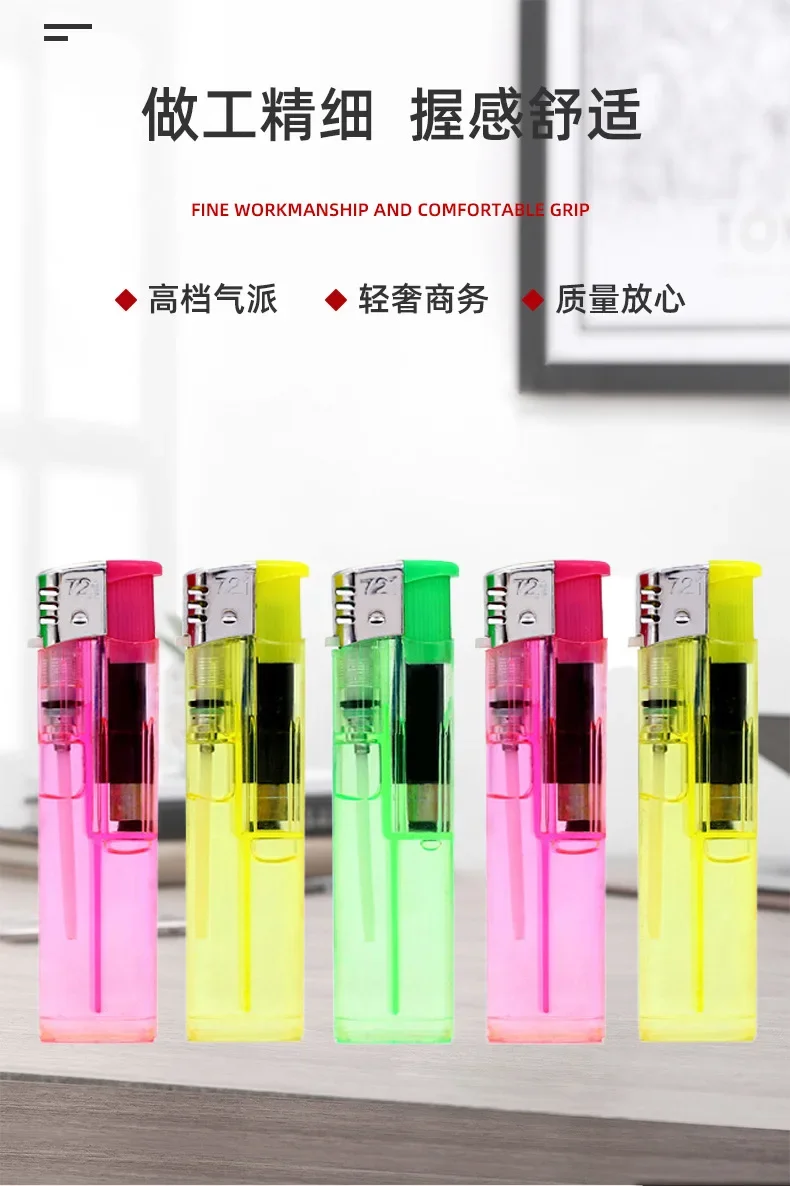 Description Picture 5 of item2024 Wholesale Transparent Plastic Lighter Electronic Open Flame Cigarette Lighter Supermarket Promotional Gift Men'S Cigarette