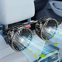 Car Fan 360° 3-speed Car Seat Back Cooling Fan USB Charge Dual Head Fan Adjustable Rotation Neck Cooler for Car Home Accessories 1