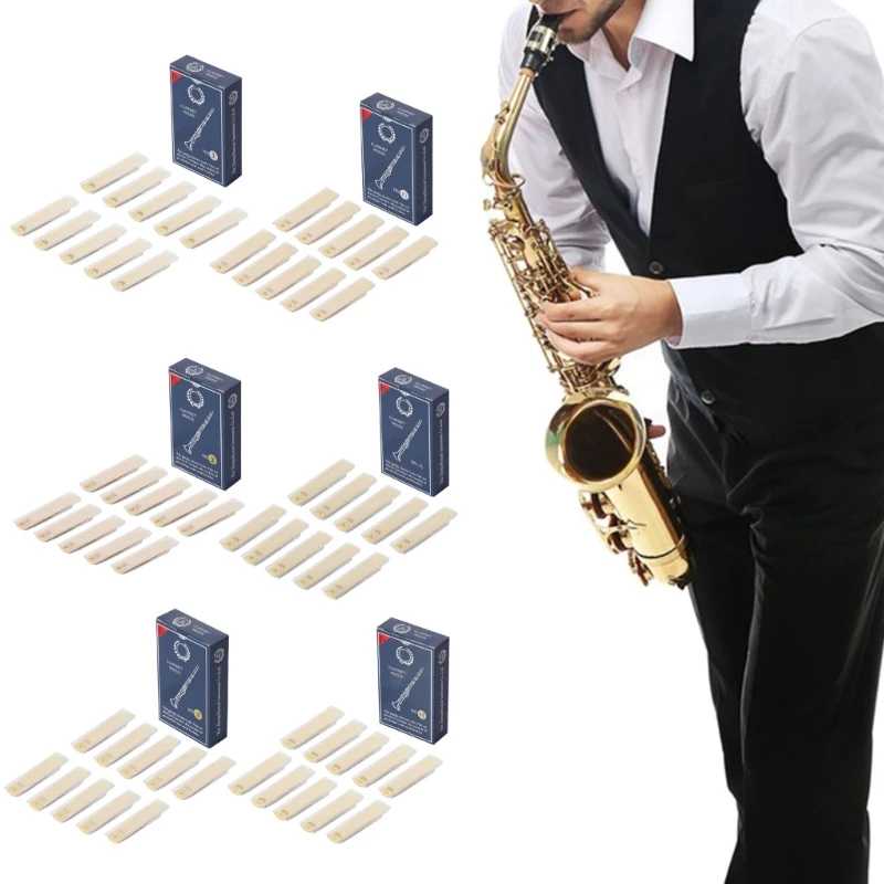 

10pcs Bb Clarinet Reeds Bb Tone Strength 1.0/1.5/2.0/2.5/3.0/3.5 Traditional Reeds for Children & Adults Easy to Drop Shipping