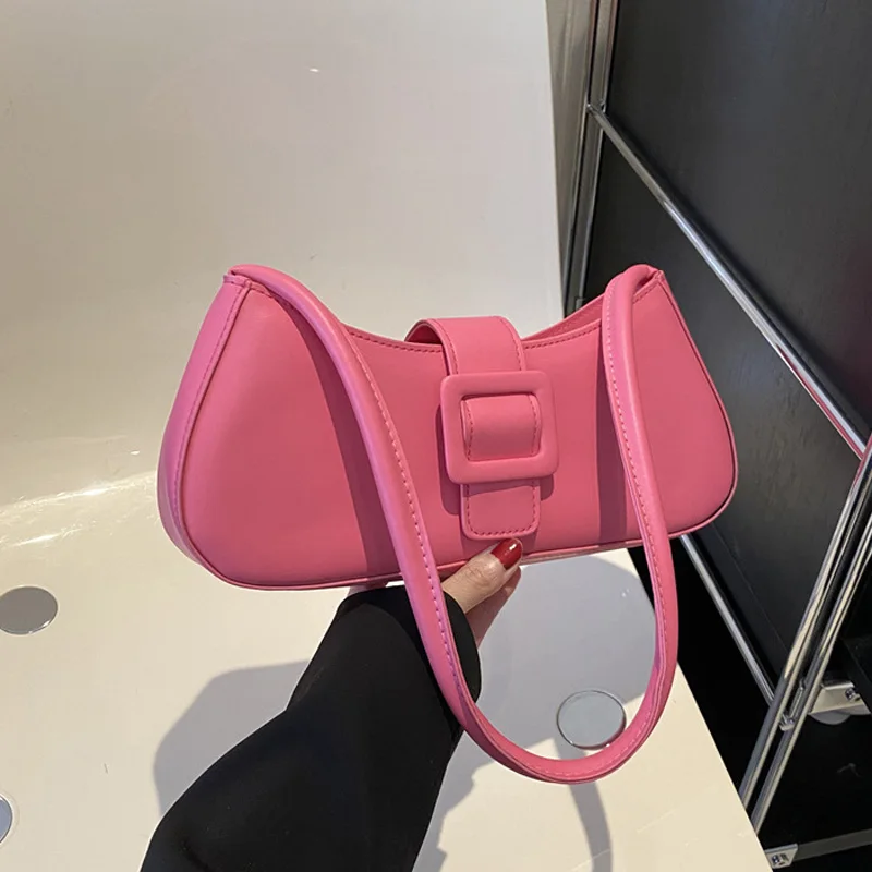 Pink PU leather underarm shoulder bag main image 0
