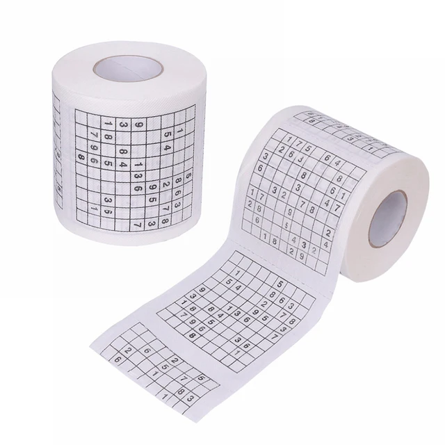 Interesting Sudoku Printing Tissue Creative Idea Soft Wood-pulp Wadding Paper Jigsaw Puzzle Tissue Bathroom Product 1 Roll 2 Ply