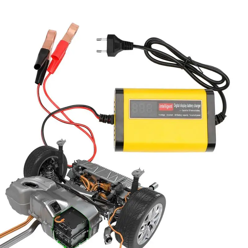 Caricabatteria Per Auto Di Grande Potenza 2A 12V Per Auto Moto Camion Moto Agm Piombo Acido Pb Gel Display Lcd Ricarica Intelligente