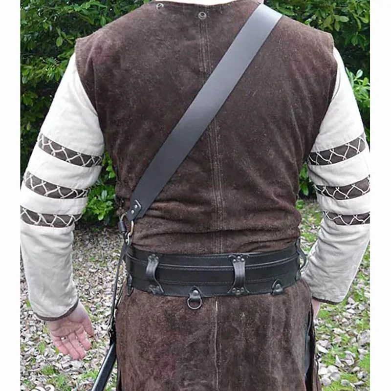 Gaine De Sabre En Cuir PU - Étui Ceinture Médiéval Renaissance Pour Costume Chevalier, Pirate, Halloween - Taille Réglable - 3