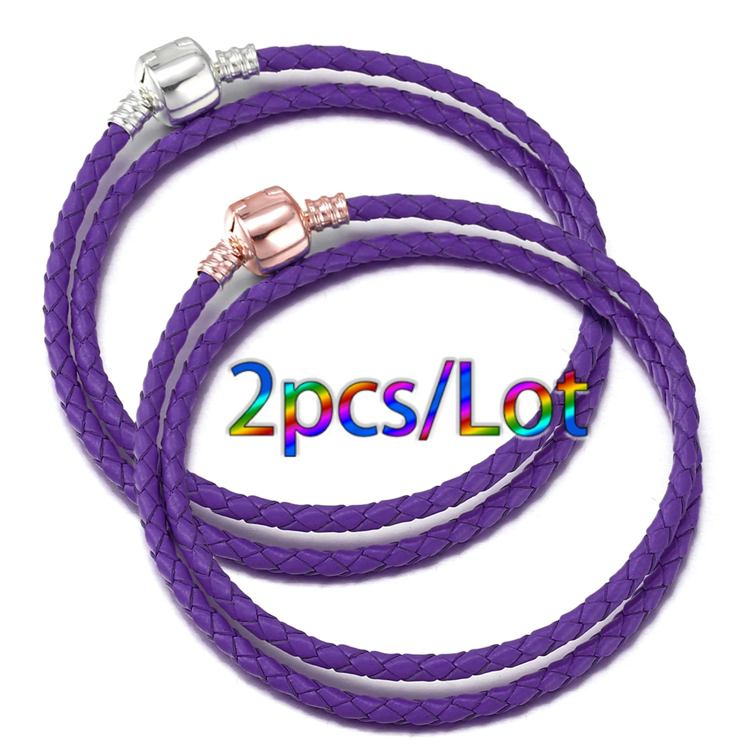 Pandora | Jewelry | Pandora Purple Leather Bracelet With Three Crystal  Charms Including Star Charm | Poshmark