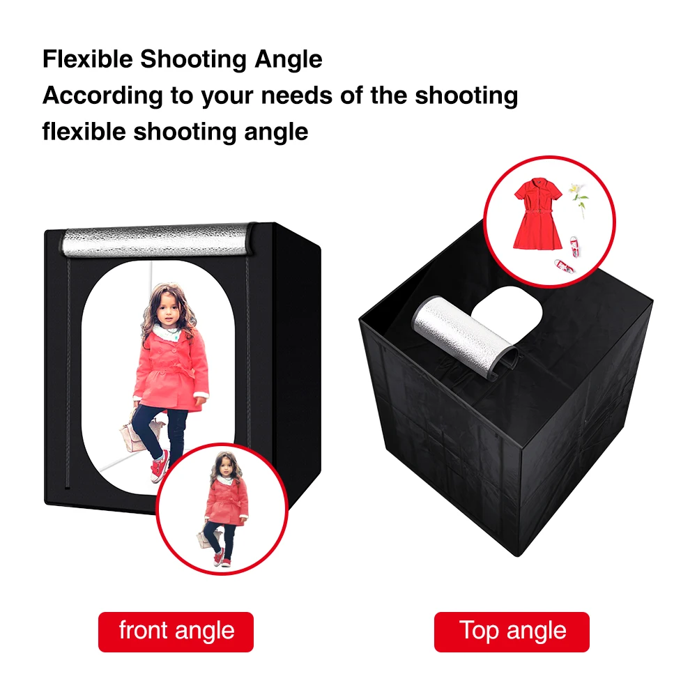 120*100*120cm Big Photo Studio Light Box Photography With 3 LED And Black, White, Blue Backdrops,Shooting Box Tent For Big Item