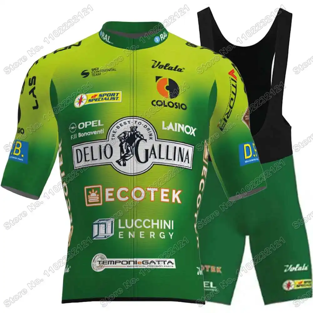 Cycling Jersey Gallina Ecotek Lucchini Colosio Set Men Cycling Clothing Summer Road Bike Shirt Suit Bicycle Bib Shorts MTB