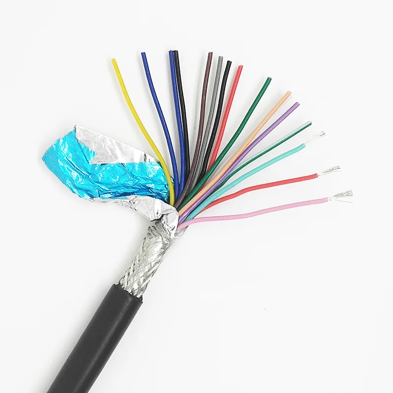 RVVP16Cores 차폐 26AWG 24AWG 22AWG 20AWG 18AWG 1/5/10 미터 제어 신호 구리 와이어 PVC 절연 오디오 케이블
