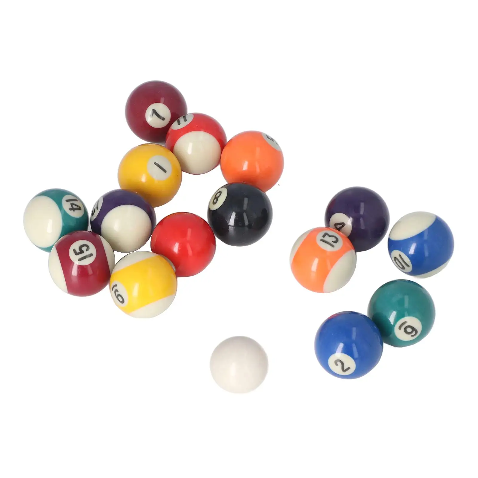 16pcs Mini Billiard Balls 32mm/38mm/25mm-Impact Resistant Eco-Friendly Resin Small Pool Table Ball Set for kids Game Room
