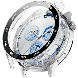 Full-Coverage Anti-Scratch Watch Case with Tempered Film for GT 5 Pro 46mm (Transparent)