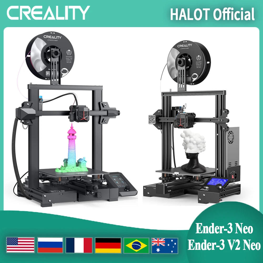 Creality Ender-3 v2  neo/Ender-3-3Dプリンター,タッチスクリーン,自動レベリング,32ビット,サイレントマザーボード,PC,スプリング鋼,fdm