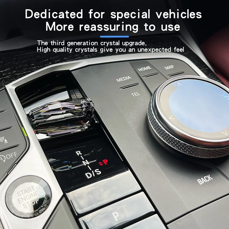 4 피스 세트 BMW 2 3 4 시리즈 F44 F45 F46 G20 G21 G22 G23 G26 G28 i3 i01 ix3 G01 2023 크리스탈 기어 시프트 노브 패들 시프터
