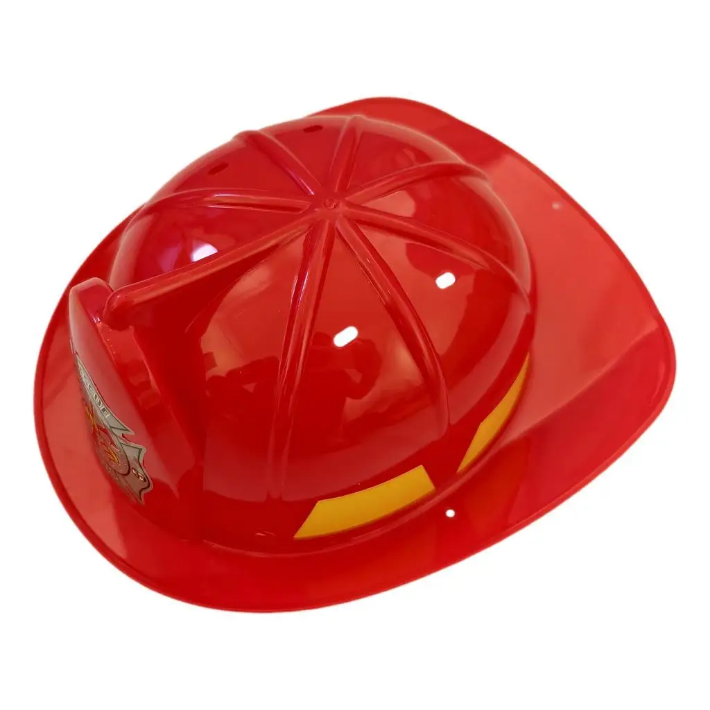 Dress Up Toy Fireman Role Play Tools Plastic Hat Helmet for Kid Red