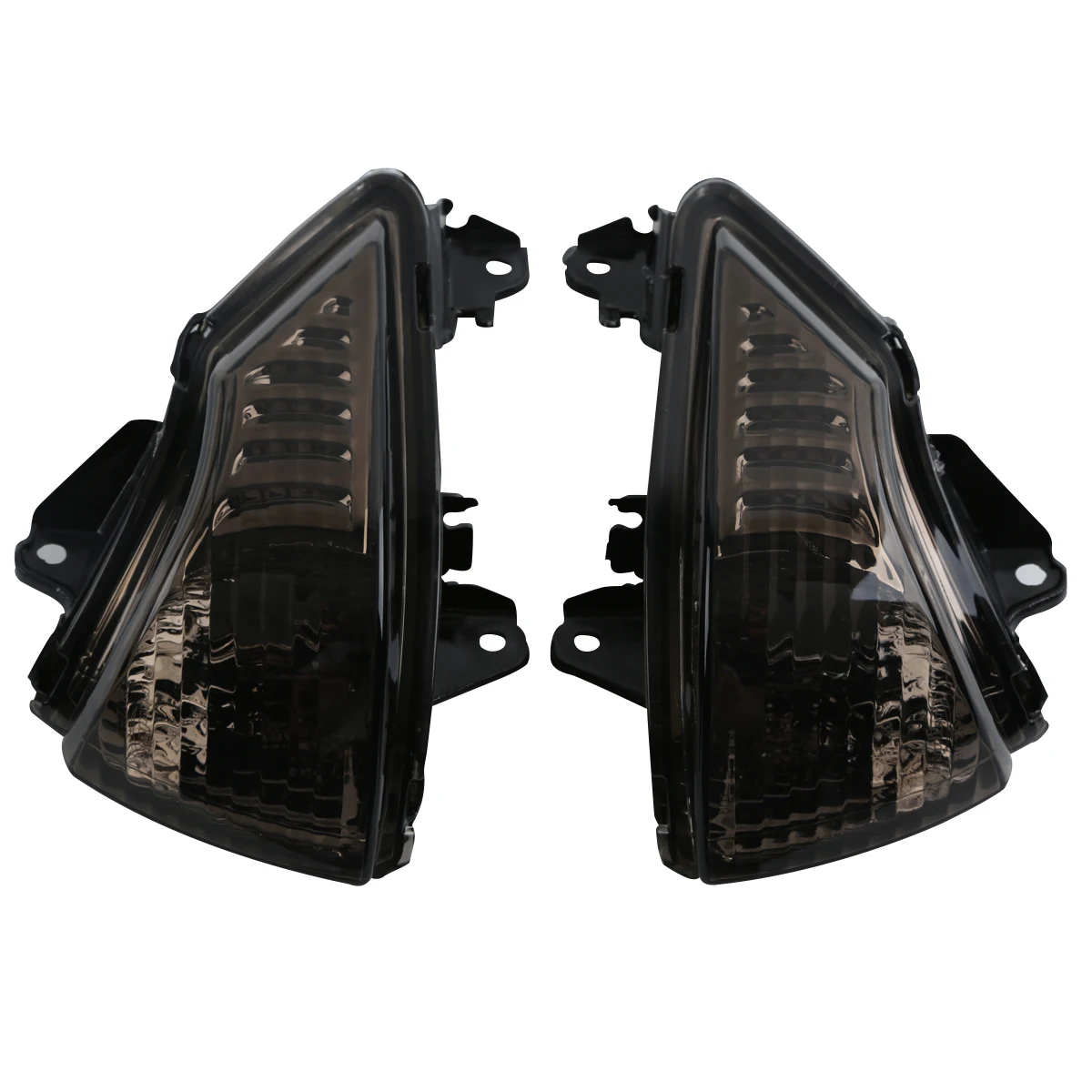 Фото Передний указатель поворота мотоцикла, указатель поворота для Kawasaki ER6N ER6F ER6R 2009-2011 2010, черные/прозрачные/оранжевые линзы №1