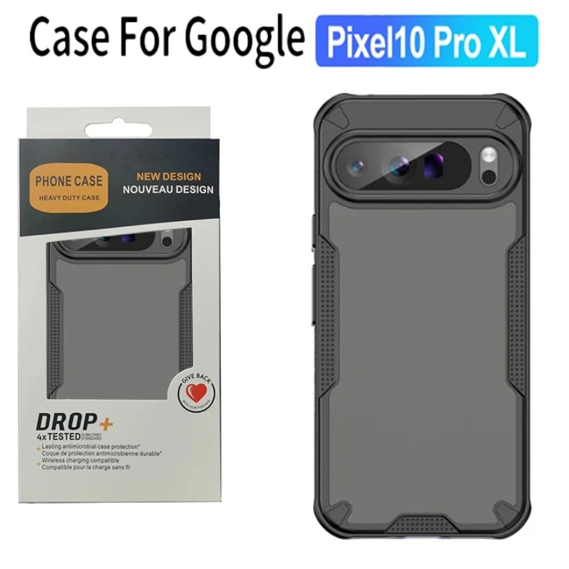 Frosted Matte Translucent Armor Phone Case with Hybrid Rugged Anti-fall Lens Protector Cover