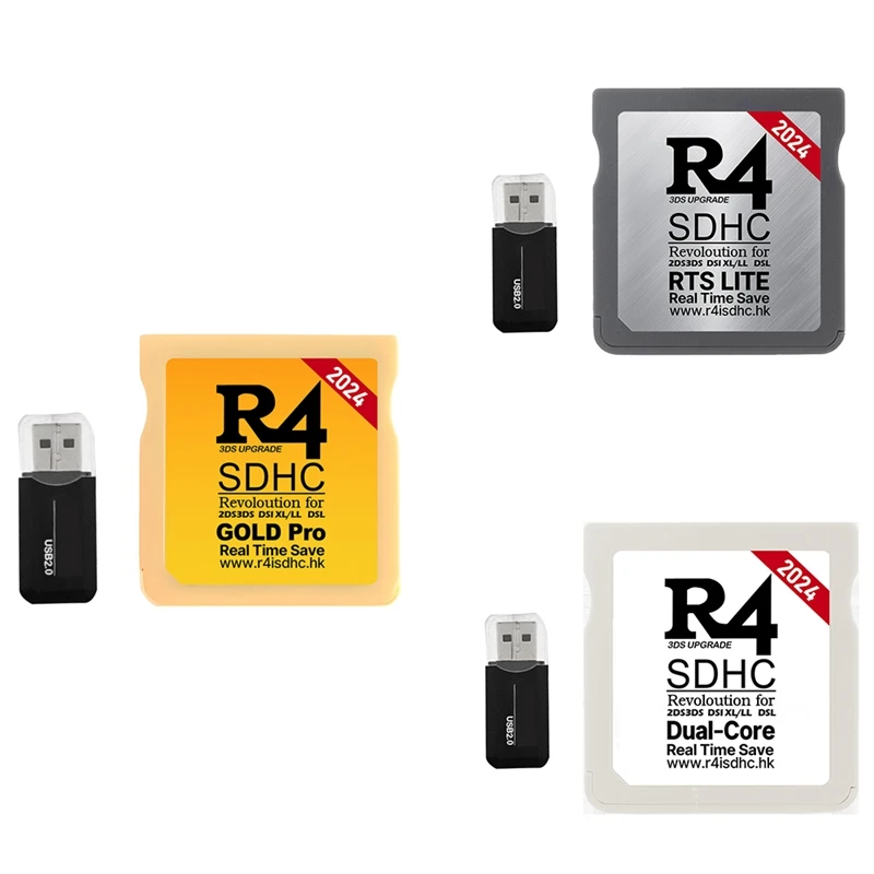 2024 R4 Card R4 Sdhc Adapter Flash Card Hk Con Adattatore Usb Per Scheda Di Masterizzazione Della Scheda Di Gioco 2Ds 3Ds Dsi Xl/Ll Dsl