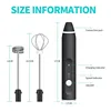 USB Electrical Milk Frothers Electric Handheld Blender with Mini Coffee Maker Whisk Mixer for Coffee Cappuccino Cream Foamer 6