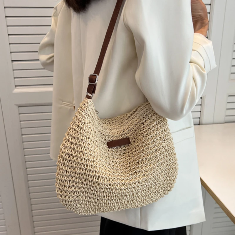 Sac bandoulière en paille femme