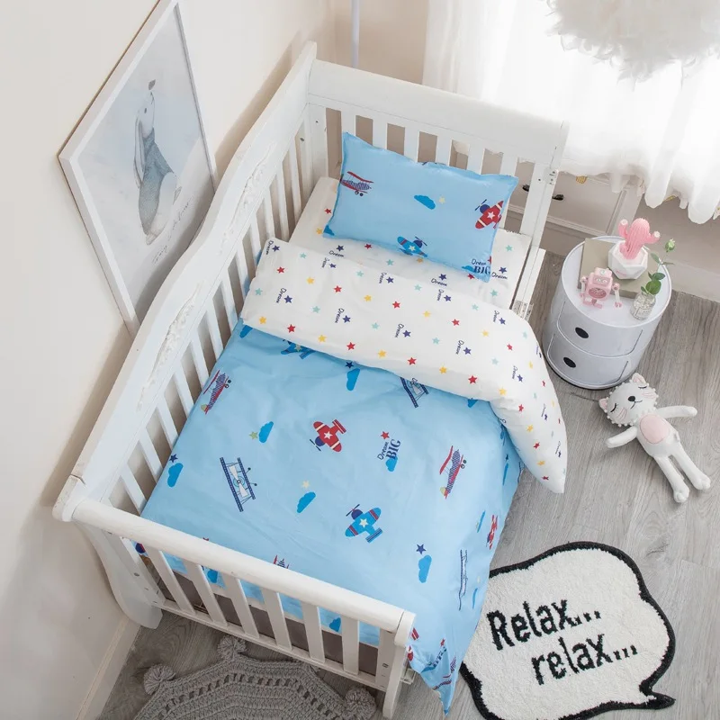 Children baby bedding set for children 100% cotton Bedding sets kindergarten three-piece bedding set