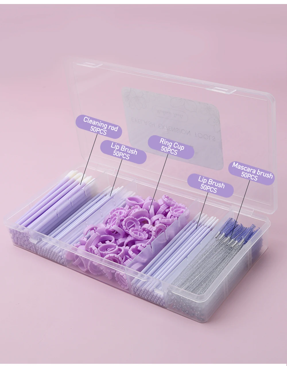 SAKURAHANA Wimpernaufbewahrungsbox mit Deckel Wimpernzubehör Wimpernkleber Pinzettenhalter Organizer Acryl Make-up Werkzeug – Detail 2