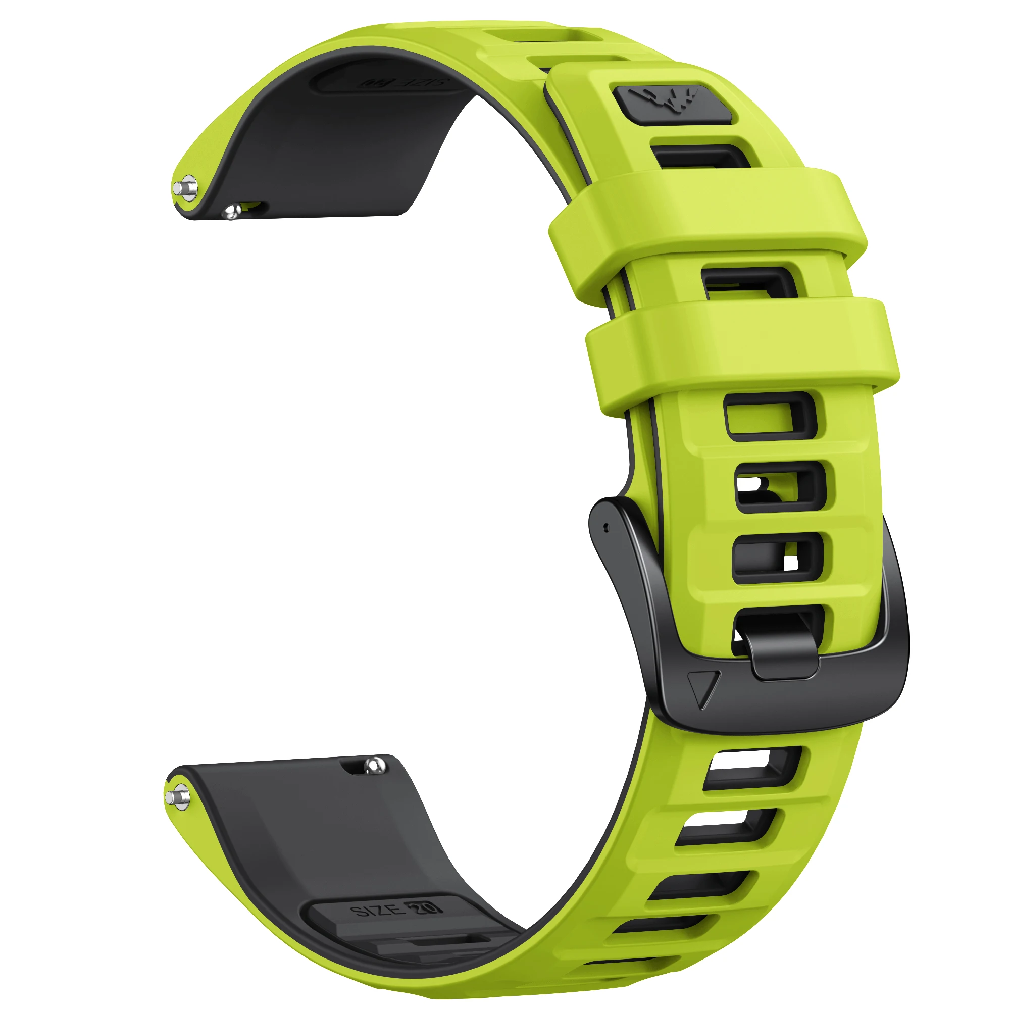 Premium 20mm Silicone Smart Watch Replacement Strap in Classic Black