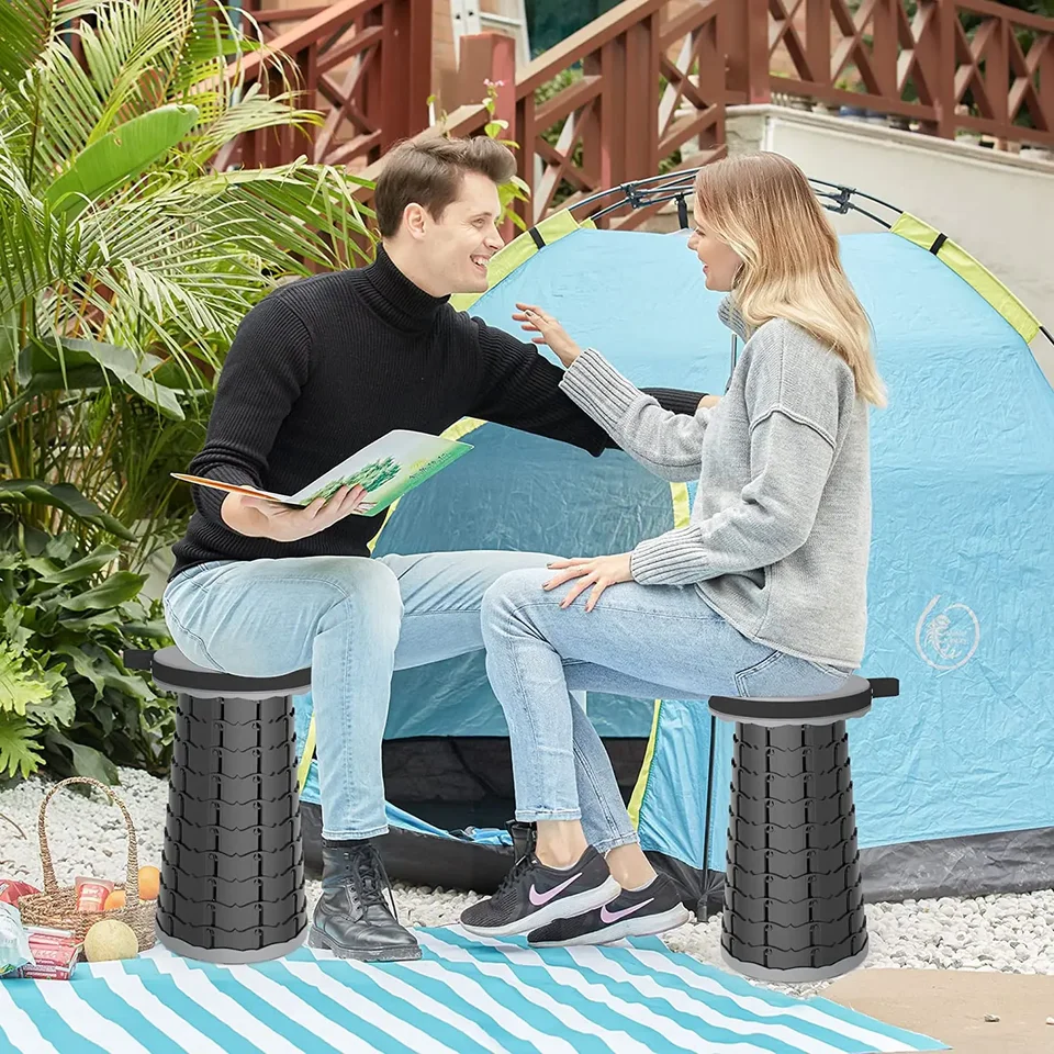 Portable Folding Stool – 13 Inch Camping Seat, Holds 330 Lbs, Lightweight For Travel, Fishing & Outdoor Trips