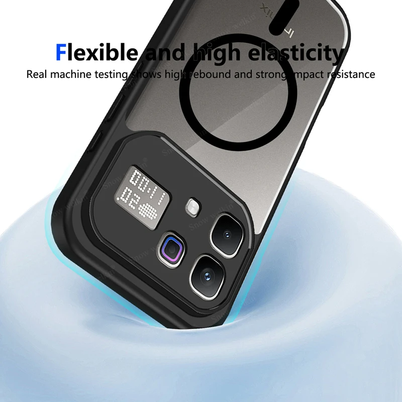 Sleek Magnetic Transparent Silicone Phone Case with PC Back & TPU Bumper - Shockproof & Stylish Cover