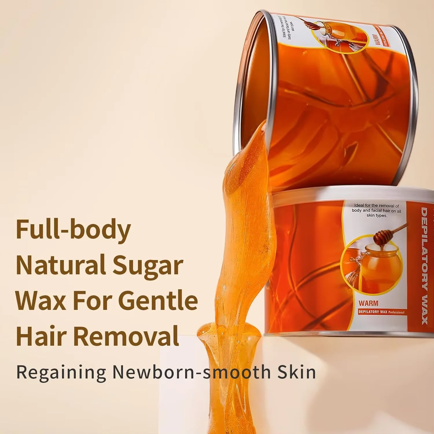 Depilatory Wax Hair Removal Sugaring Cold Sugar 500g Kit Natural Painless For Arm Leg Facial Underarm