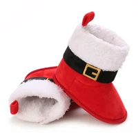 Infant Newborn Booties Santa Foot Socks Baby Christmas Boots Lovely Snowflake Santa Design Winter Warm Slippers Anti-Slip Shoes 4