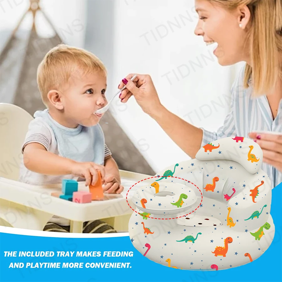 Baby Sofa Inflatable Seat for Babies Chair with Tray, Built in Air