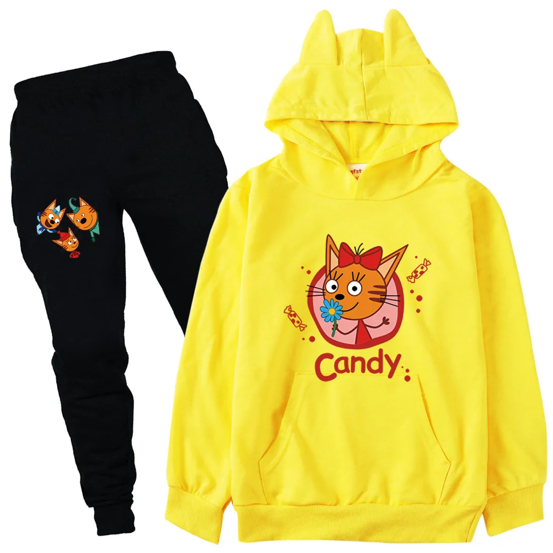 Kid-E-Cats Costume Bambini Tre Gattino Set Di Abbigliamento Russo Neonate Felpe Con Cappuccio + Pantaloni 2 Pezzi Set Toddler Boys Outfits