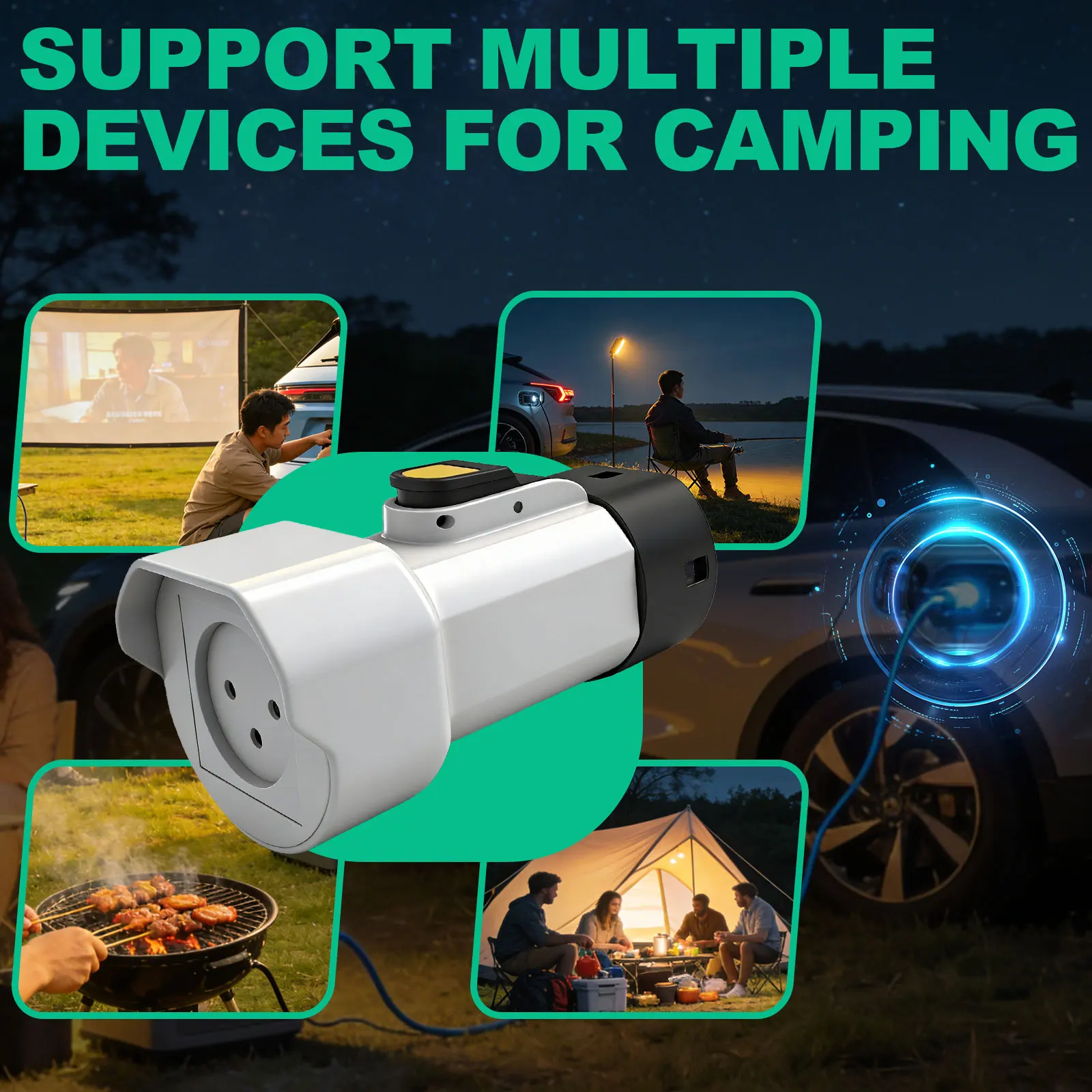 מתאם פריקה מסוג 2 V2L לשקע ישראלי, תקע פריקה לרכב חשמלי עבור BYD MG Geely Jaecoo Omoda Smart GWM Hyundai ZEEKR XPENG NAMI