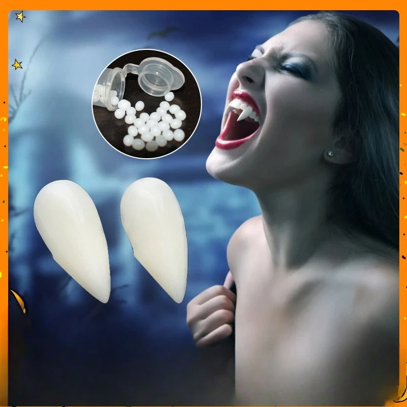 Spooky Cosplay White Vampire Fangs for Halloween Masquerade Parties