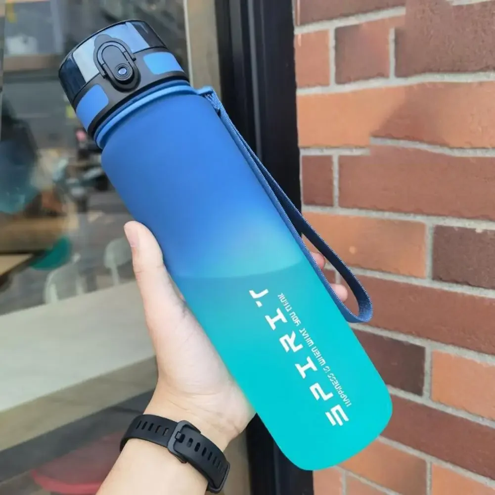 Gradient Color Water Bottle 500/650/1000ML - Large Capacity Sports Drinking Bottle for Gym, School & Outdoor Fitness Use