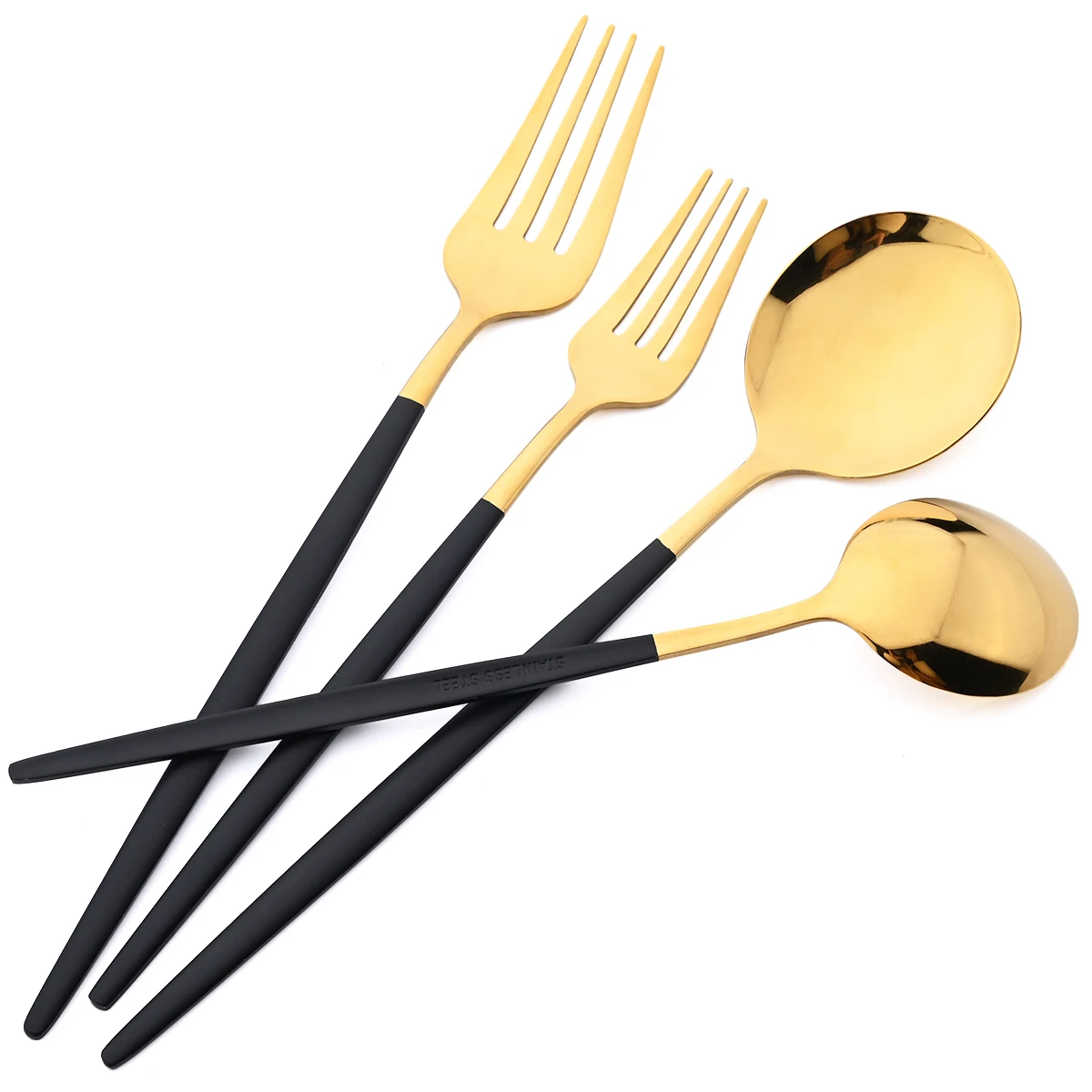 Cutlery Set Western Style Stainless Steel Knives Dessert Fork Coffee Spoon Dinnerware Flatware Silverware Party Tableware 36Pcs