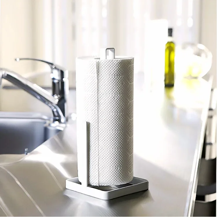 

Kitchen Roll Paper Towel Holder Tissue Stand Bathroom Black And White Napkins Rack Kitchen Home Storage Accessories