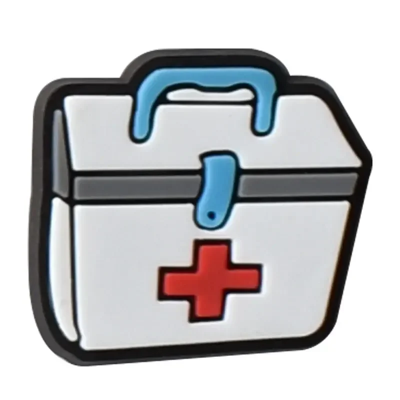2 Stück PVC-Schuhanhänger Zubehör Arzt medizinische Krankenwagen Krankenschwesteruniform Pflaster für Bleistiftbox Tasse Clogs Schuhdekorationen – Detail 16