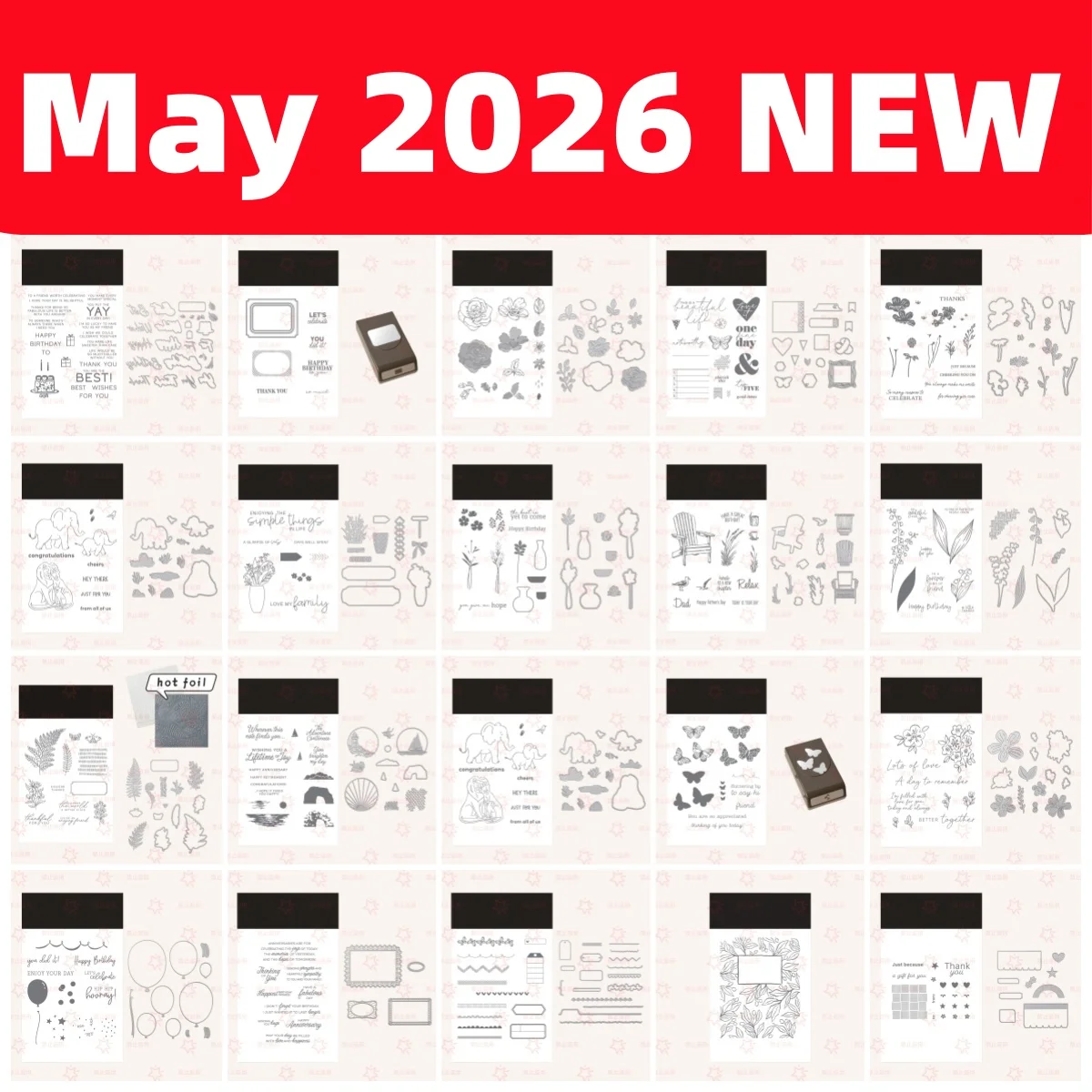 2026년 5월 클리어 스탬프 금속 커팅 다이 세트 DIY 카드 만들기용 스텐실 ..