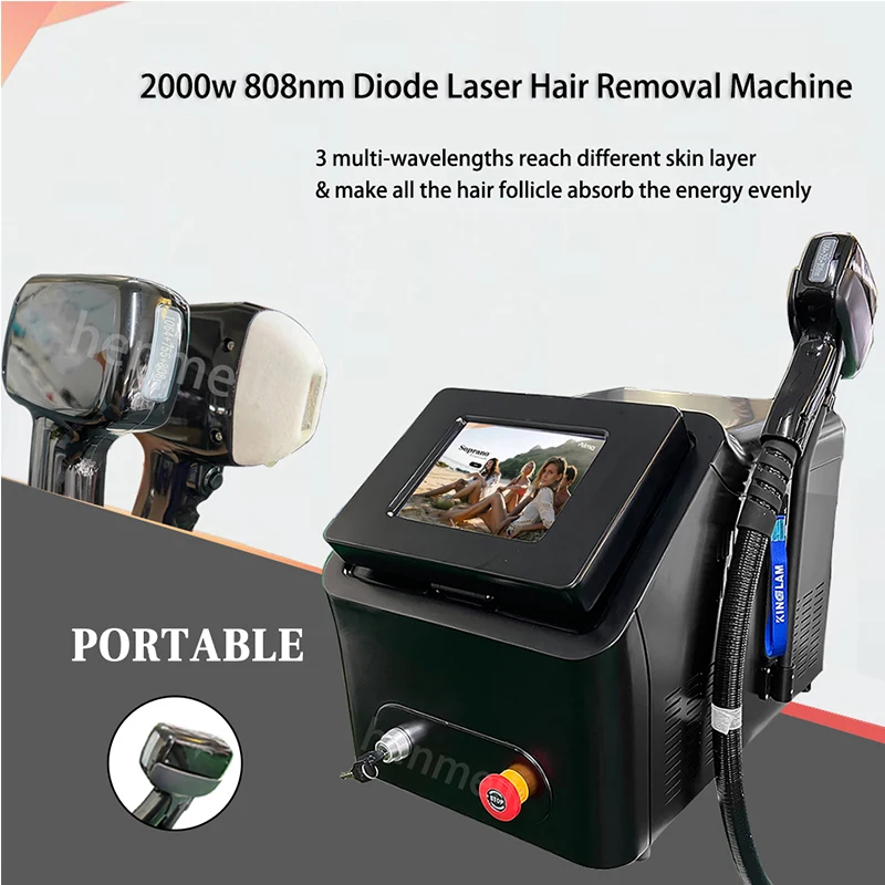 

3000W 808nm Diode Laser Hair Removal Machine Depilation Equipment 3Wavelengths Ice Titanium Device Professional For Beauty Salon