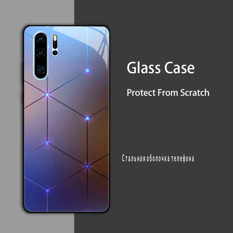 Luxury Tempered Glass Marble Painted Protective Case
