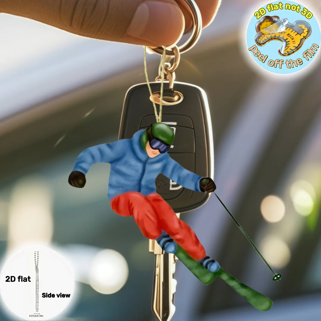Skifahrer Schlüsselanhänger – Sport-Charm Für Ski-Fans, Als Geschenk Für Wintersport-Begeisterte