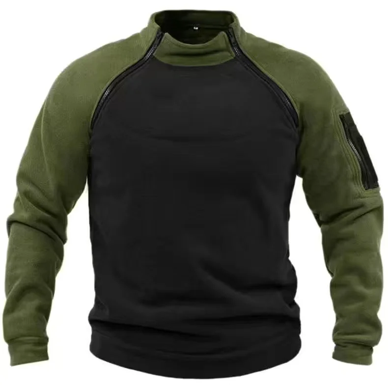 thumbnail image 1 of Chaquetas tácticas de lana Polar para exteriores para hombre, abrigo cálido con cremalleras a prueba de viento, ropa interior térmica para senderismo, jersey para acampada, caza y Camping, 1 of 5
