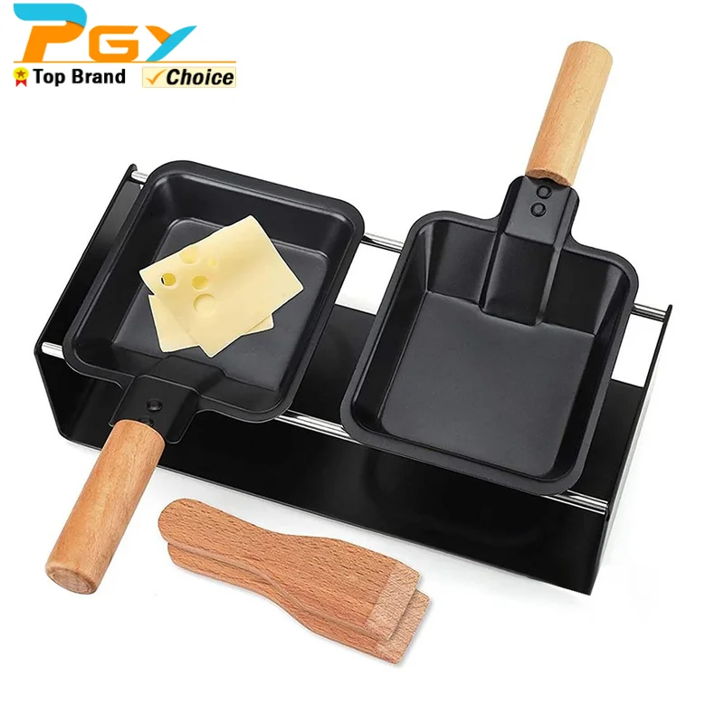 Non-Stick Coated Mini Grill Cheese Pan Melting Accessories for Raclettes  Replacement trays Raclette Dishes Mini raclette pans,Square Shape(8PCs) 