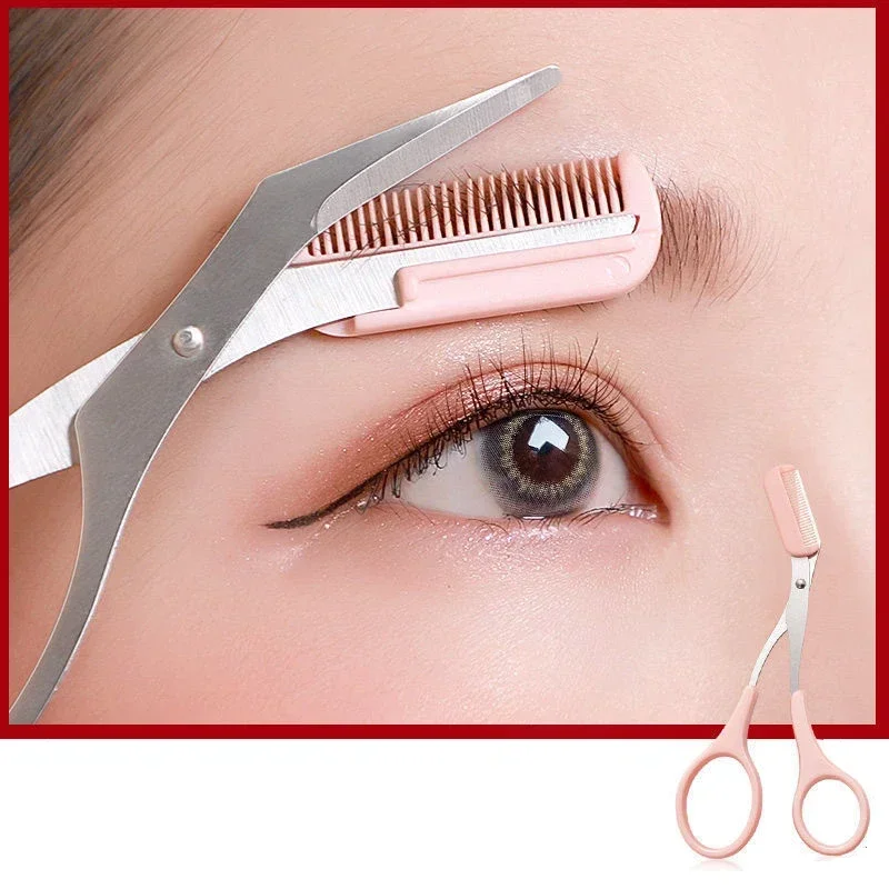 Heallor Eyebrow Trimming Knife Safe Anti-scratch Scissors Eyebrow Shaving Tool for Men and Women Beginner Beauty Tool Set Eyebro 4