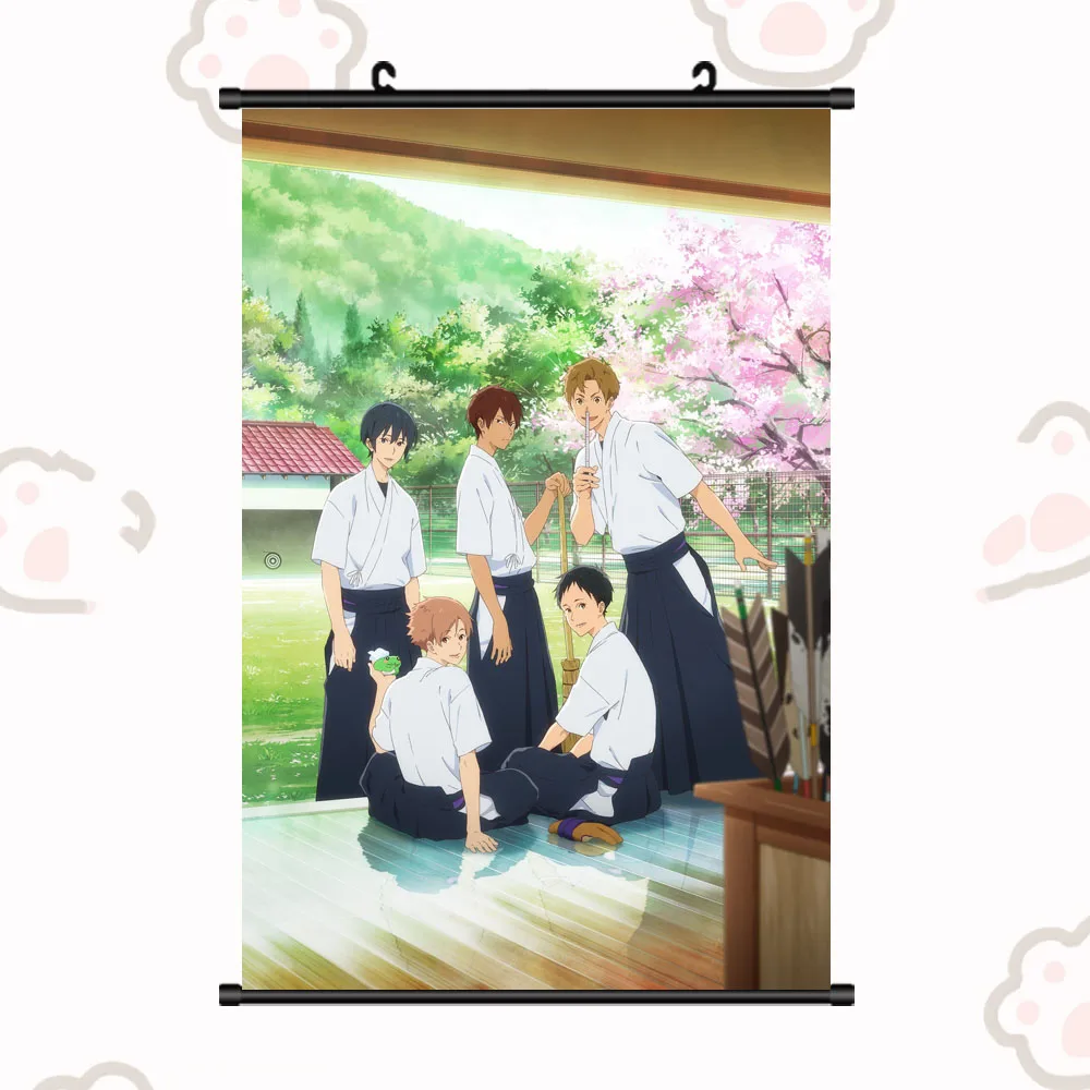 Anime Tsurune Tsunagari No Issha Narumiya Minato Takehaya Seiya Poster  Cosplay Scroll Mural Wall Hanging Poster Otaku Home Decor