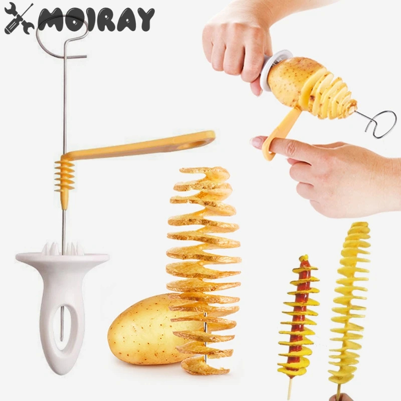 เครื่องตัดมันฝรั่งเกลียว Twisted Slice Potato Tower ลมกรดมันฝรั่งตัด DIY สร้างสรรค์ผลไม้และผักเครื่องตัดเกลียวสําหรับห้องครัว 1
