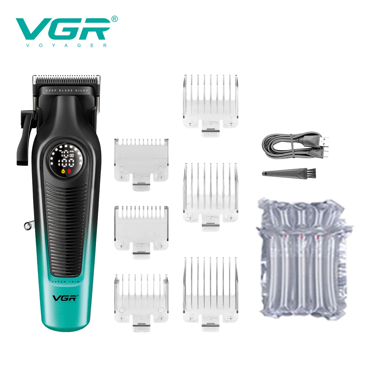 VGR المهنية آلة قطع الشعر للرجال DLC شفرة LED عرض...