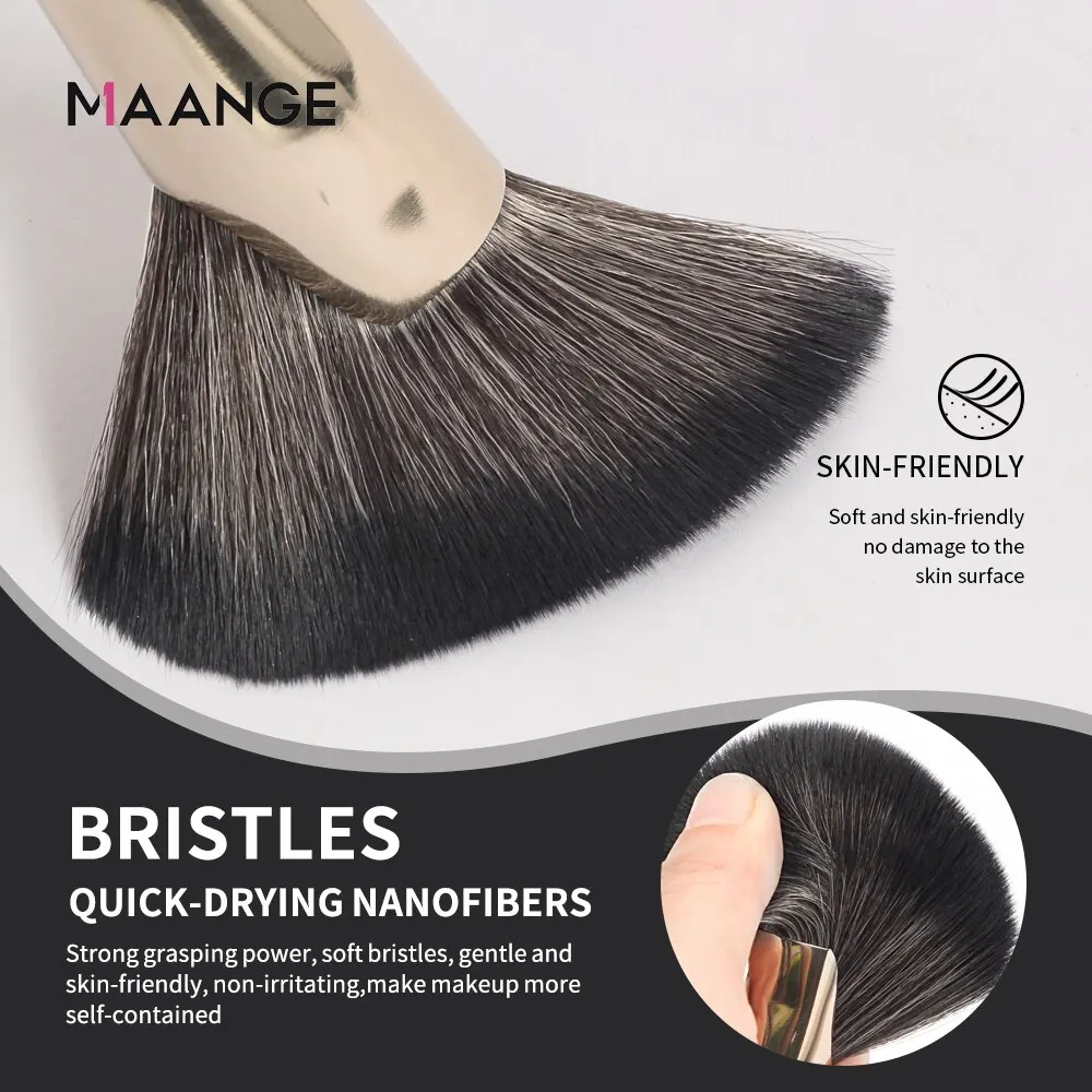 MAANGE Dense Blush Bronzer Brush Angled Makeup Brush Premium Brush Perfect For Face Contouring Highlighting For Creams Powders 2